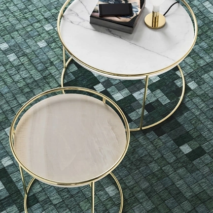 Tavolino Atollo Marmo e Onice Oro di Calligaris