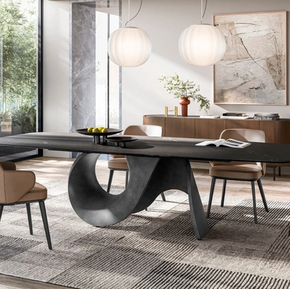 Tappeto Zen ispirato ai disegni ad inchiostro giapponesi di Calligaris