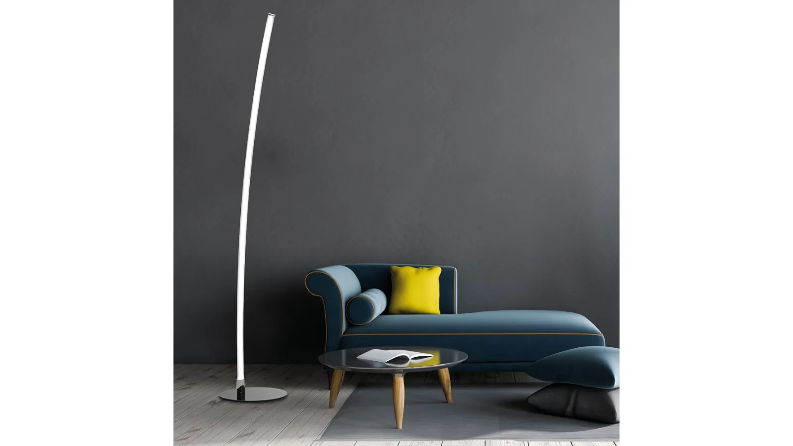 Lampada da terra di design in acrilico e metallo Light Line di Vivida International