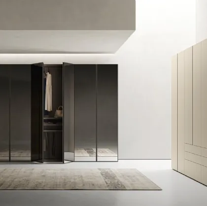 Armadio con ante battenti a specchio Go Up di Alf Da Frè