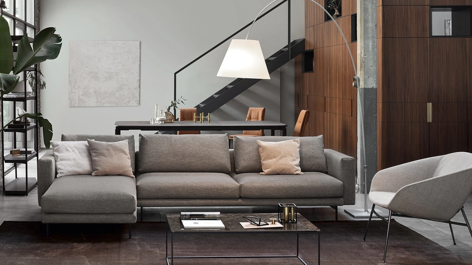 Divano con penisola Rod di Calligaris