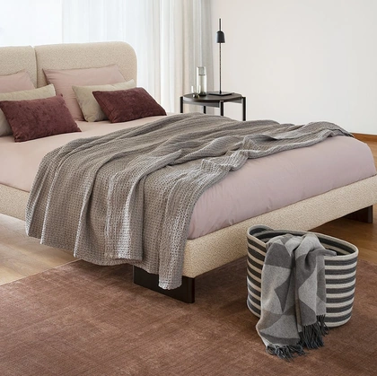 Letto in tessuto Kilian round di Calligaris