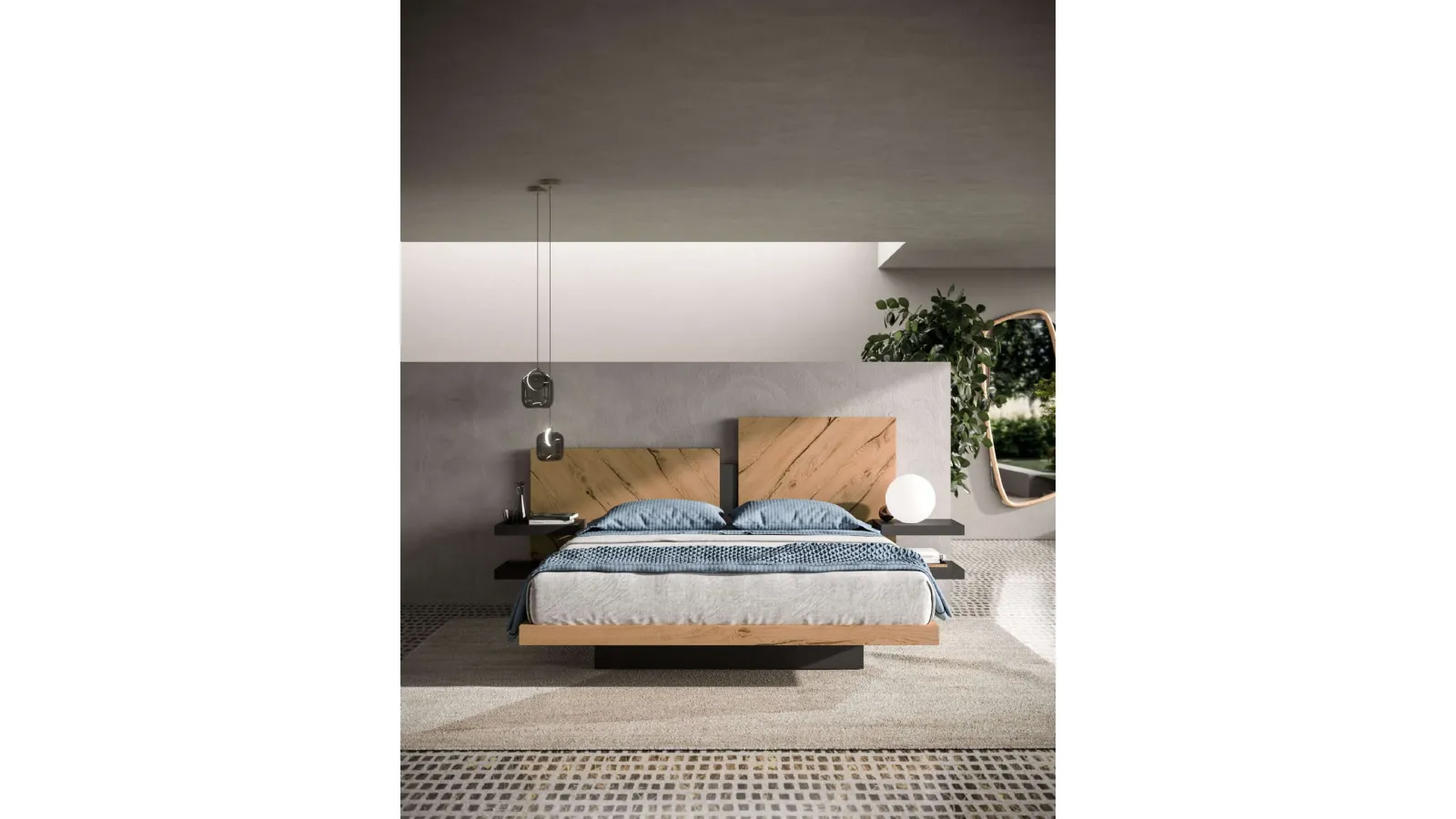 Letto con box contenitore Nazarè di Ozzio