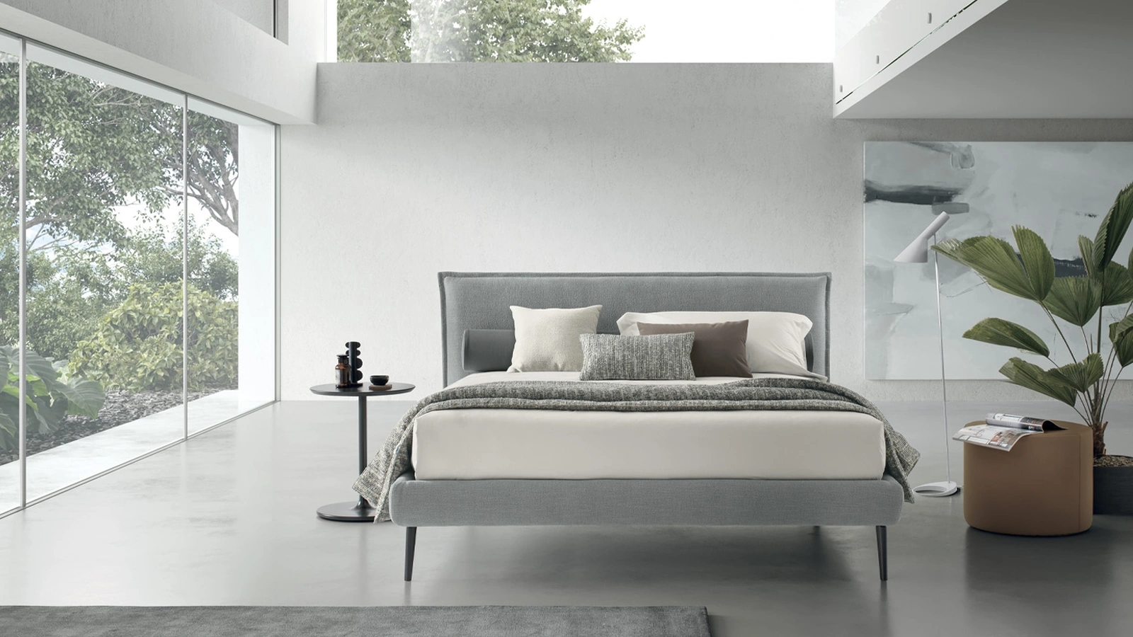 Letto in tessuto imbottito Pascal di V&Nice