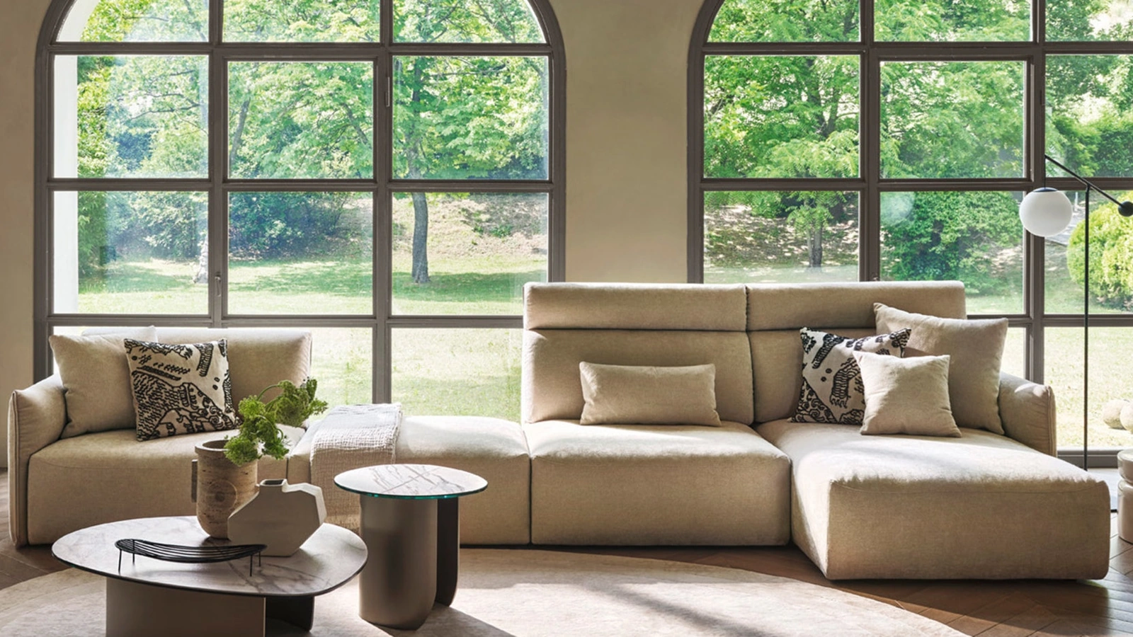 Divano con penisola Axis di Calligaris