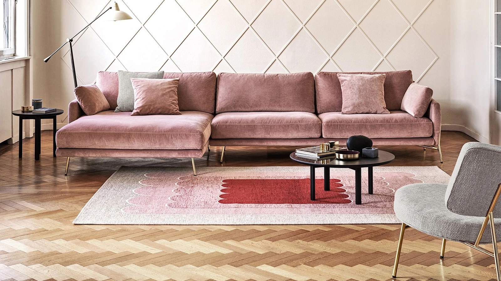 Divano moderno con penisola Le Marais di Calligaris