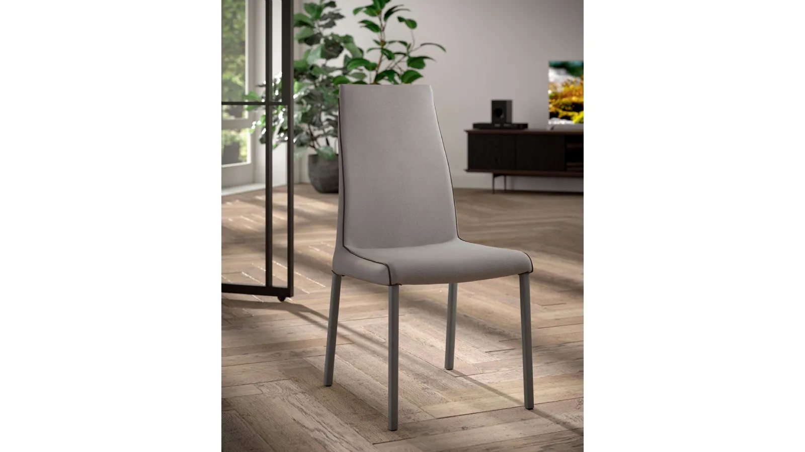 Sedia in pelle Blitz di Ozzio