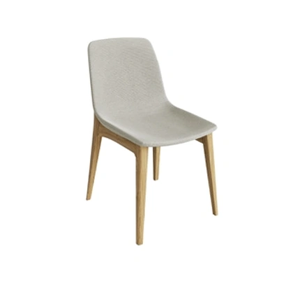 Sedia Valora in tessuto imbottito e gambe in legno di Pizzolato