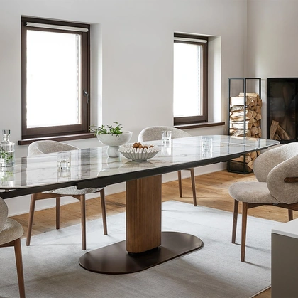 Tavolo allungabile Cameo in ceramica di Calligaris