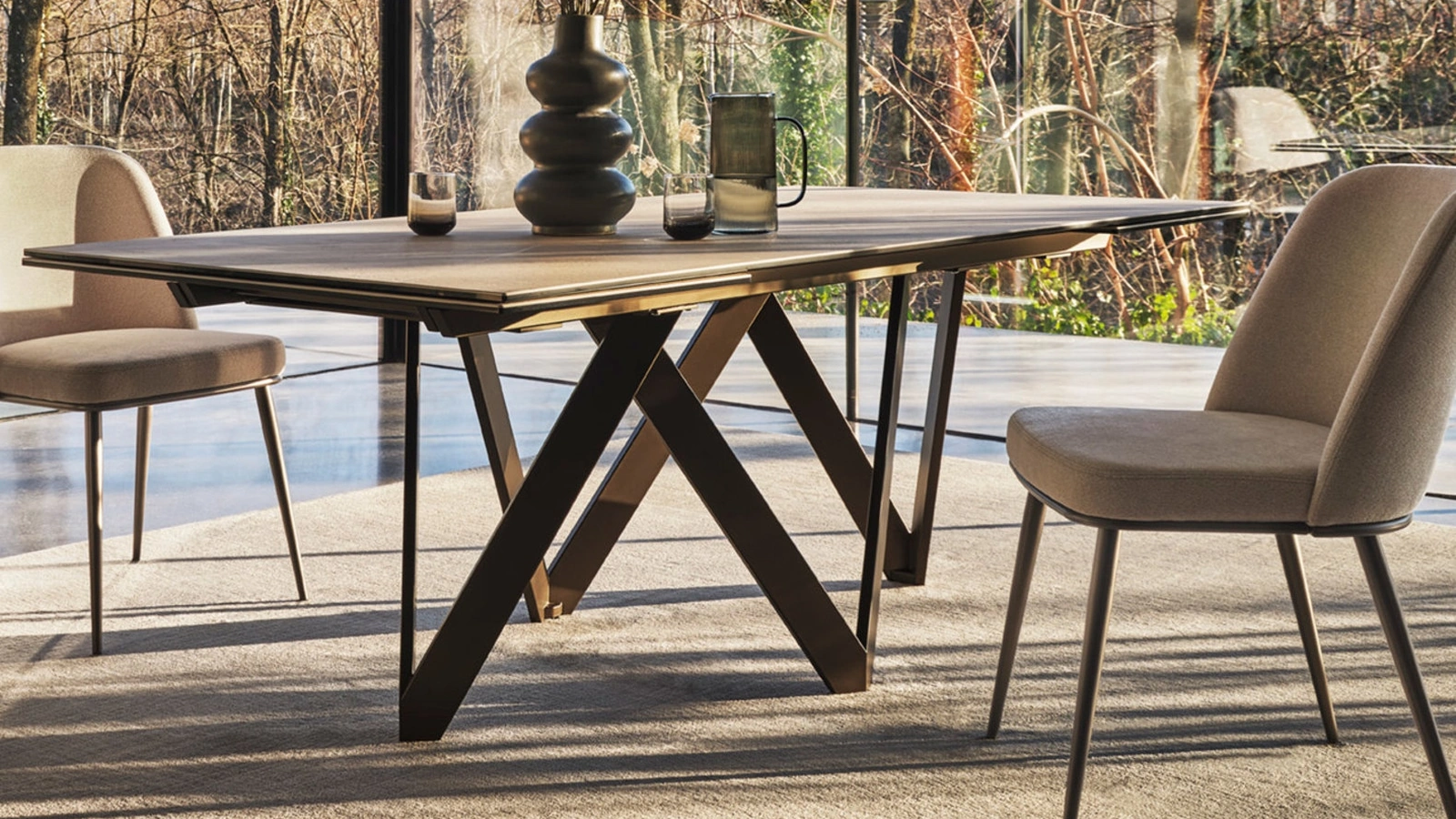 Tavolo allungabile Cartesio in ceramica di Calligaris