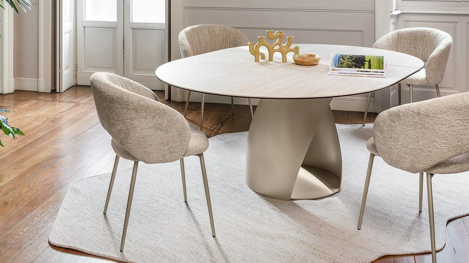 Tavolo rotondo allungabile Cyclone di Calligaris