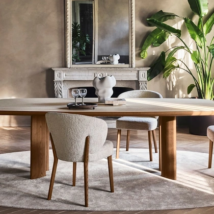 Tavolo Sandy in ceramica e legno di Calligaris