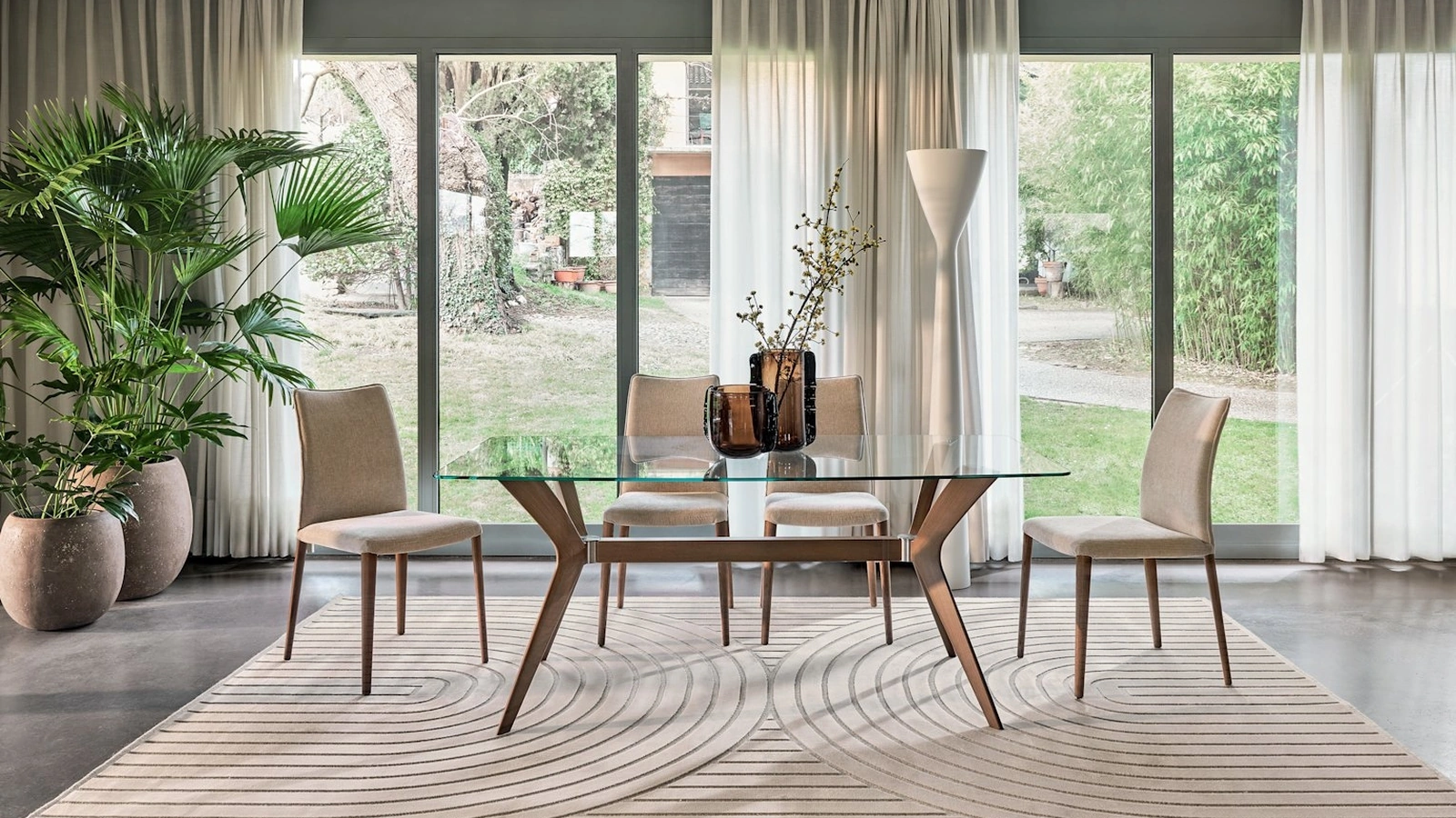Tavolo con piano in vetro Tokyo di Calligaris