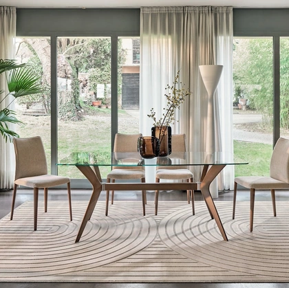 Tavolo con piano in vetro Tokyo di Calligaris